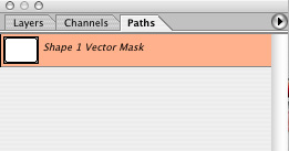 In the Layers palette, select the Paths tab